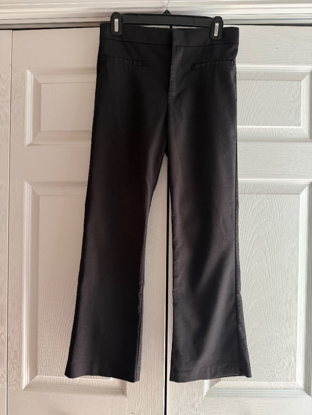 Zara Women’s Flat Front Ankle Length Dress Trousers Black Slit Pockets Medium